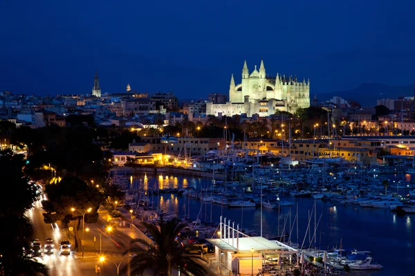 View of Palma de Mallorca with Cathedral Santa Maria — Stock Photo, Image