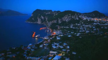 Capri harbor gece Üstten Görünüm