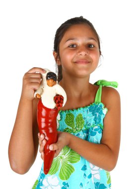 Napoli'de iyi şans getirir bir nesne ile kız