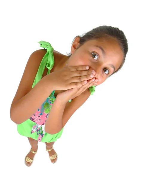 Little girl with expression of surprise — Stock Photo, Image