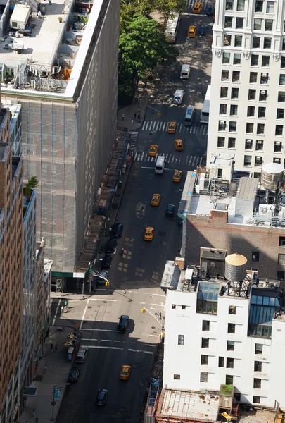 Luchtfoto van manhattan straten — Stockfoto