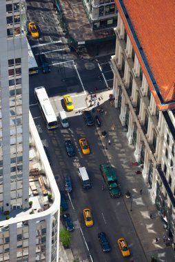 Aerial view of Manhattan streets clipart
