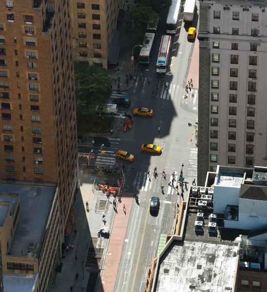 Aerial view of Manhattan streets — Stock Photo, Image