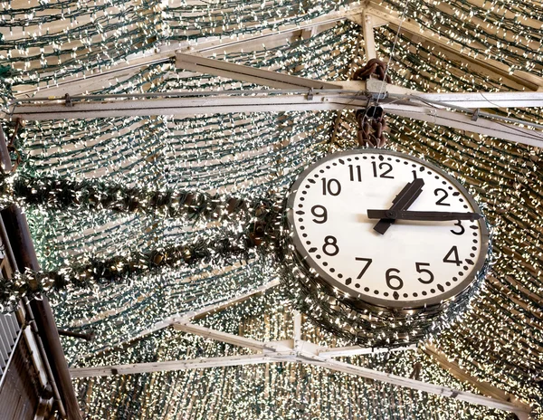 Clock with lights inside Chelsea Market