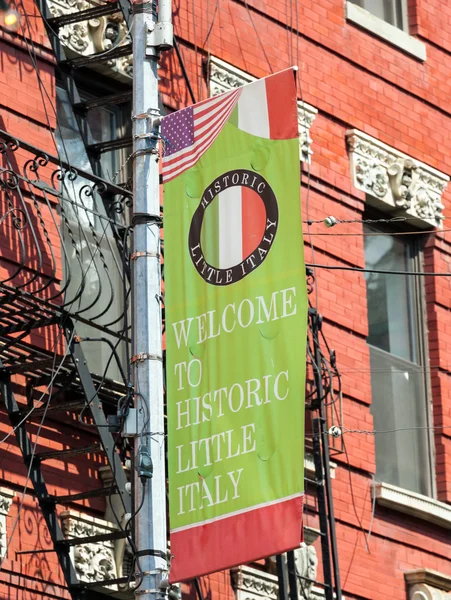 Malá Itálie nápis, Manhattan, New York. — Stock fotografie
