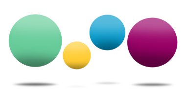 Yüzen dört renkli toplar