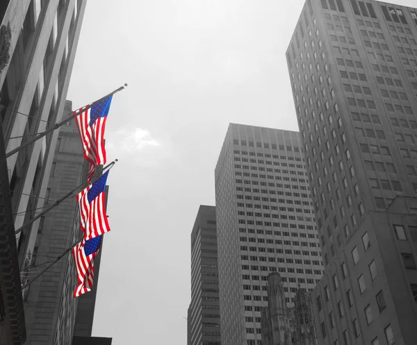 American flags in New York City — Stock Photo, Image