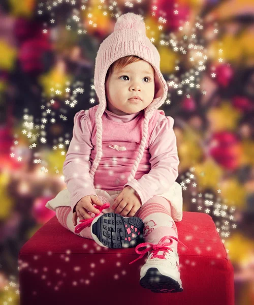 Carino bambino in tema di Natale — Foto Stock