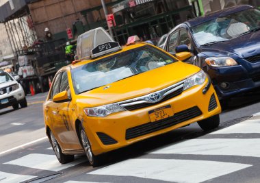 New York'ta sarı taksileri klasik sokak görünümü