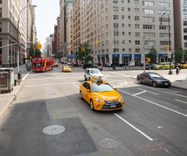 New York'ta sarı taksileri klasik sokak görünümü