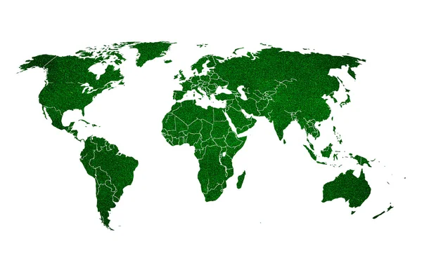 在白色背景上绿色的地球 — 图库照片