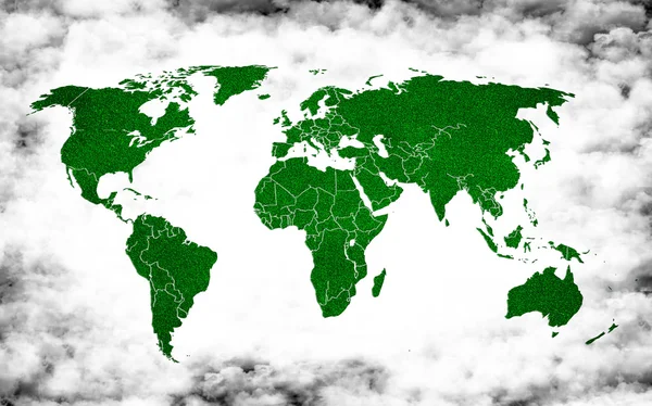 Beyaz zemin üzerine yeşil bir dünya — Stok fotoğraf