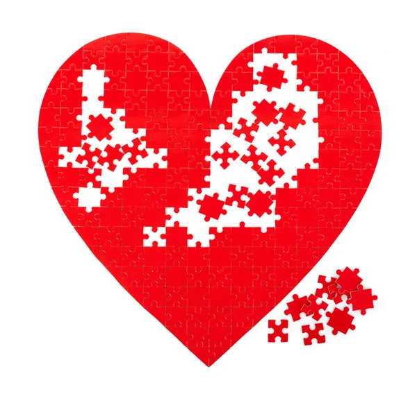 Puzzle coeur rouge — Photo