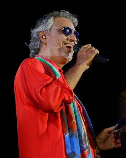 Andrea Bocelli live in Tuscany - Italy on 4th of August 2015 — Stock Photo, Image