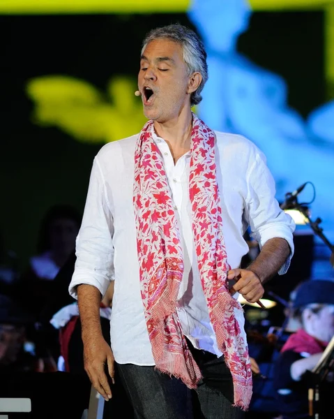 Andrea Bocelli live in Tuscany - Italy on 4th of August 2015 — Stock Photo, Image