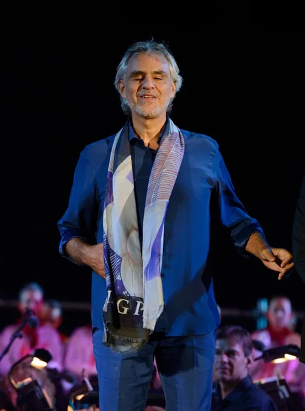 Andrea Bocelli live in Tuscany - Italy on 4th of August 2015 — Stock Photo, Image