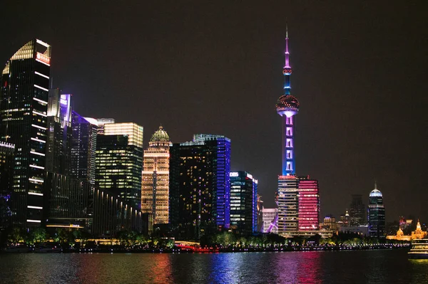 Nattljus Shanghai — Stockfoto