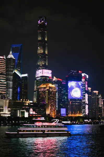 Nattljus Shanghai — Stockfoto