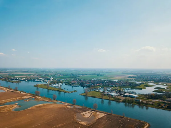 Повітряний Вид Передмістя Біля Каналу Голландії — стокове фото