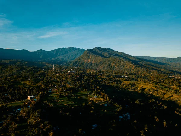 Vista Aérea Del Paisaje Campo Bali Indonesia —  Fotos de Stock