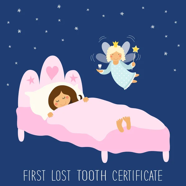 Primer certificado de diente perdido — Vector de stock