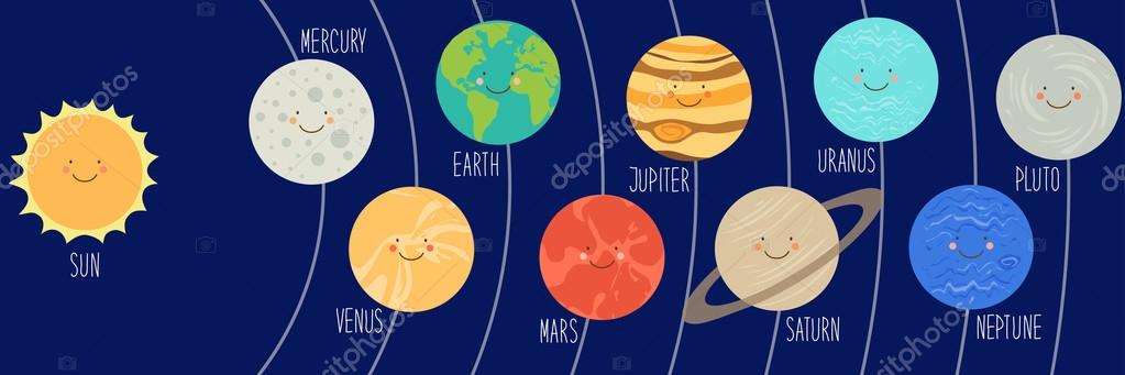Cartoon characters of planets of solar system Stock Vector Image by  ©IShkrabal #105264420