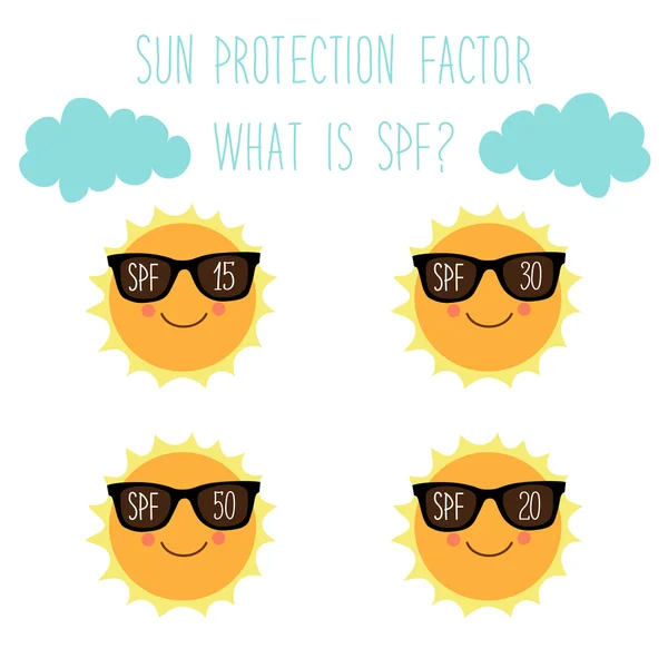 Tekens van zon met zonnebril — Stockvector