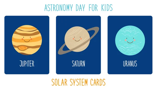 Personajes de dibujos animados de planetas del sistema solar — Archivo Imágenes Vectoriales