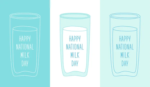 Carino bicchieri di latte — Vettoriale Stock