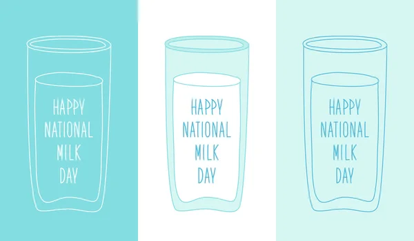 Cute glasses of milk — Stock Vector