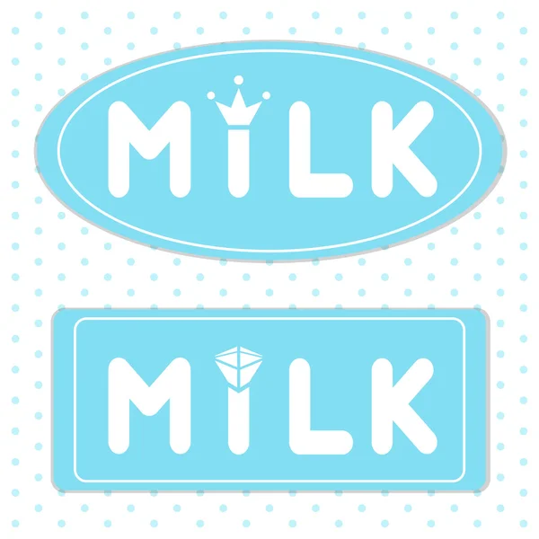 Σύνολο δύο χαριτωμένο ετικετών για το γάλα — Διανυσματικό Αρχείο