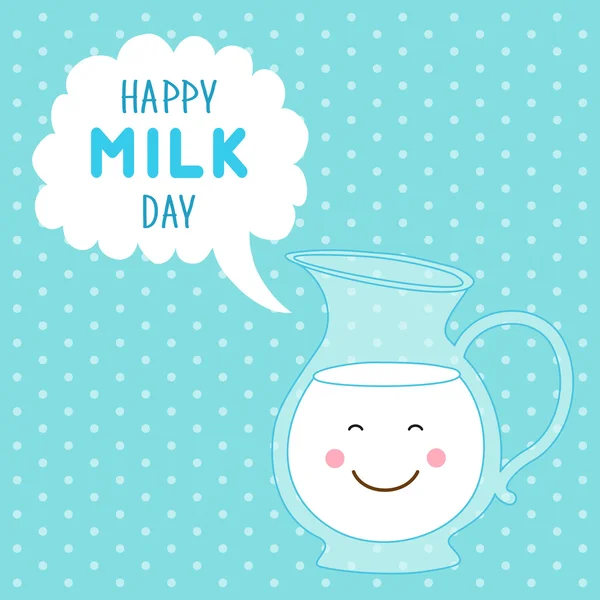 Cartoon character of jug of milk — Stock Vector