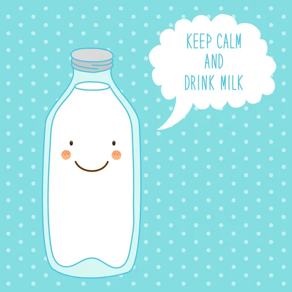Cartoon character of milk bottle — Stock Vector