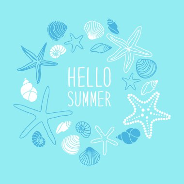  çerçeve kabukları ve starfishes ile