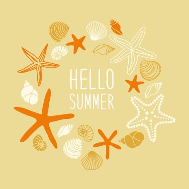  çerçeve kabukları ve starfishes ile