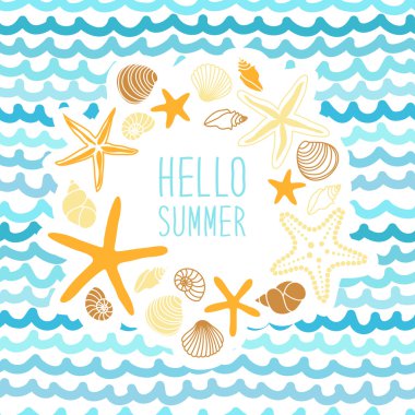  çerçeve kabukları ve starfishes ile