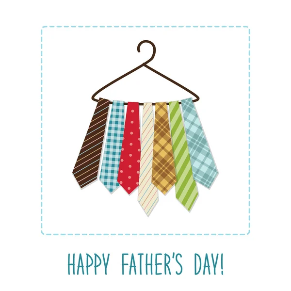 Cute Fathers Day background with ties — Stock Vector