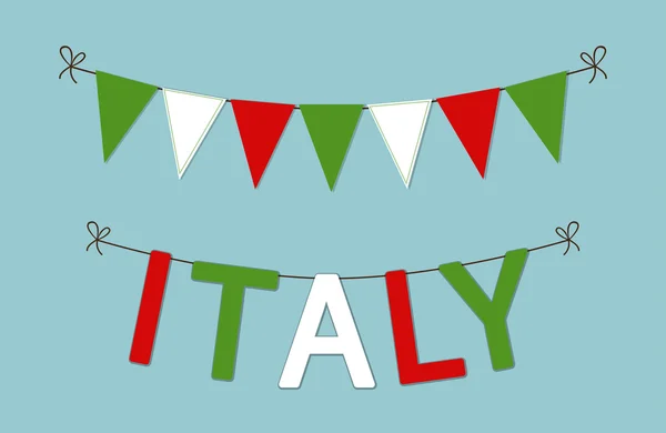 İtalya'nın geleneksel renkler Bayraklarda kiraz kuşu — Stok Vektör