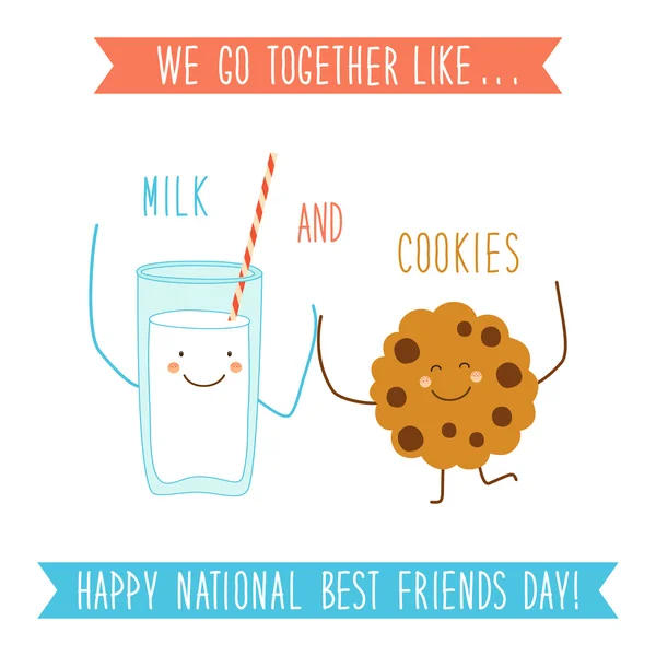 Ulusal en iyi arkadaş günü kartı — Stok Vektör