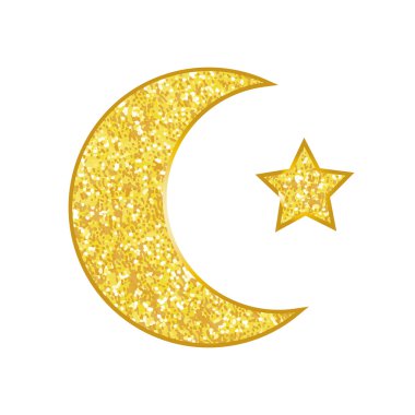 Altın glitter ay ve yıldız