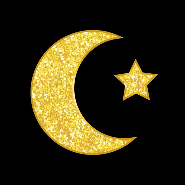 Gold glitter moon and star — Stock Vector © IShkrabal #113676172