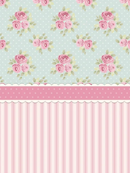 Cute shabby chic background with roses — Stock Vector