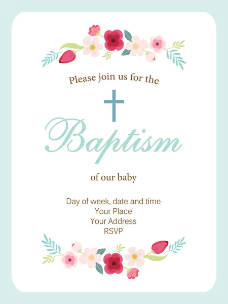 Baby Baptism Invitation — Stock Vector