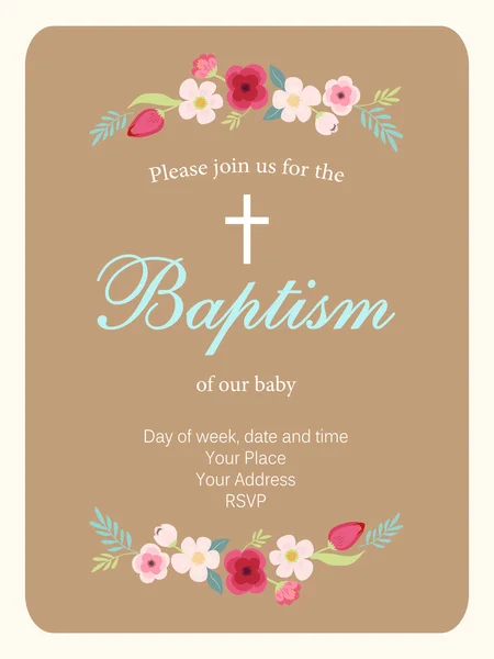 Baby Baptism Invitation — Stock Vector