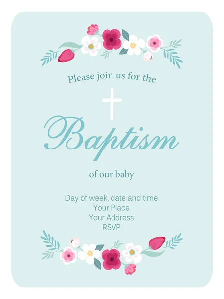 Baby Baptism Invitation — Stock Vector