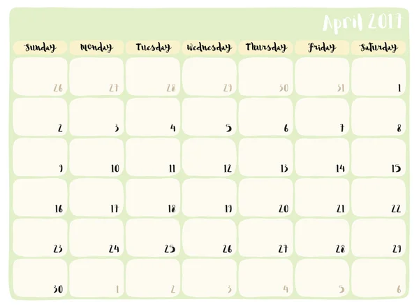 Ładny planner kalendarz — Wektor stockowy