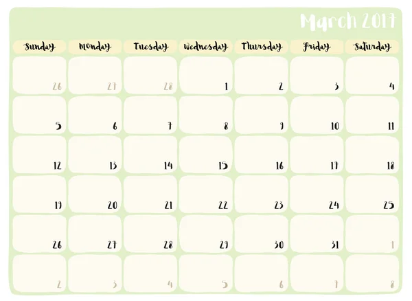 Ładny planner kalendarz — Wektor stockowy