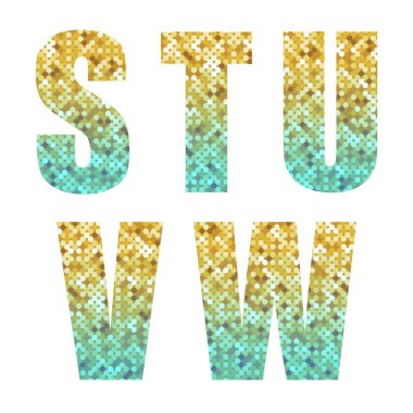 Güzel glitter alfabesi