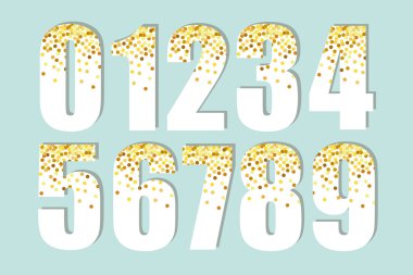 Altın glitter sayılarla 