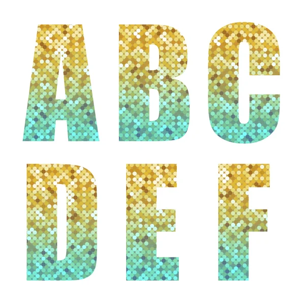 Bel alphabet de paillettes — Image vectorielle